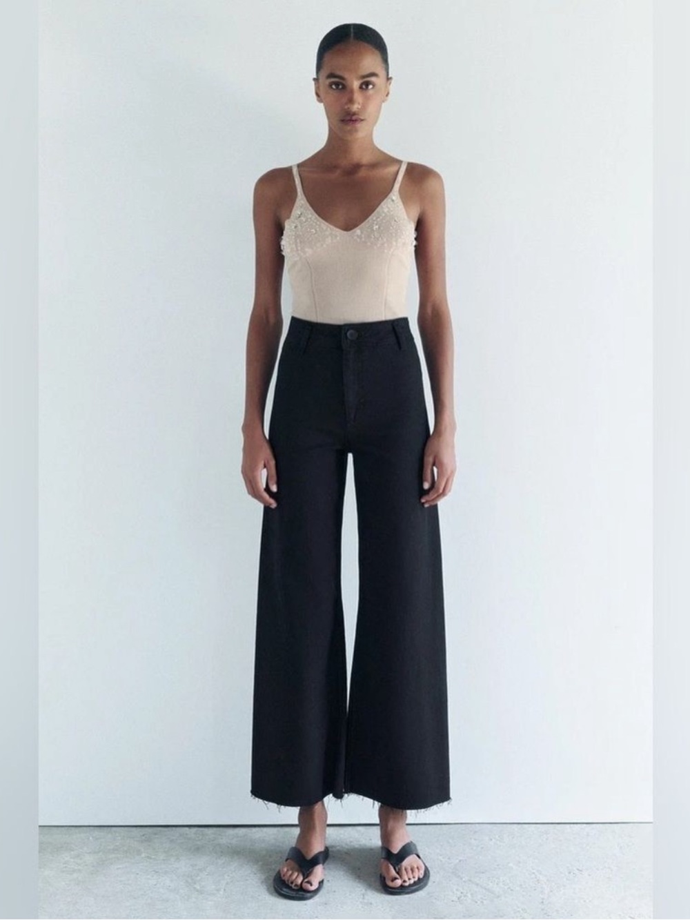 ZARA The Marine Straight Jeans in Black Size 6